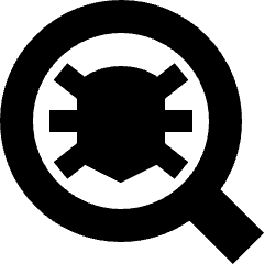 Bug Search Icon from Sharp Solid Set