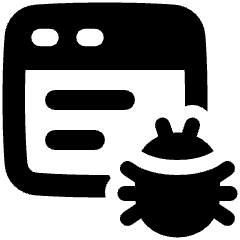 Bug Virus Browser Icon from Plump Solid Set