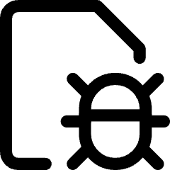 Bug Virus Document Icon from Core Line Set