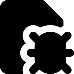 Bug Virus Document Icon from Core Solid Set