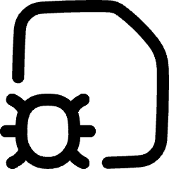 Bug Virus Document Icon from Flex Line Set
