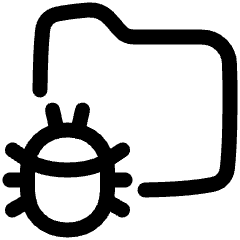 Bug Virus Folder Icon from Plump Line Set