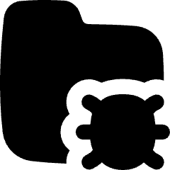 Bug Virus Folder Icon from Flex Solid Set