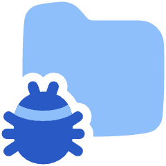 Bug Virus Folder Icon from Plump Flat Set