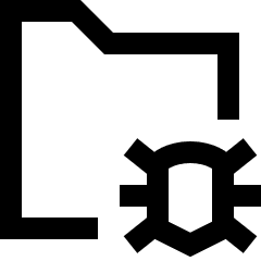 Bug Virus Folder Icon from Sharp Line Set