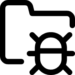 Bug Virus Folder Icon from Core Line Set