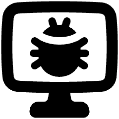 Bug Virus Monitor Icon from Plump Solid Set