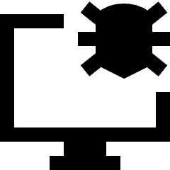 Bug Virus Monitor Icon from Sharp Solid Set