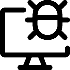 Bug Virus Monitor Icon from Core Line Set