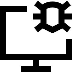 Bug Virus Monitor Icon from Sharp Line Set