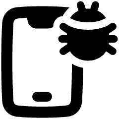 Bug Virus Phone Icon from Plump Solid Set