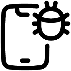 Bug Virus Phone Icon from Plump Line Set