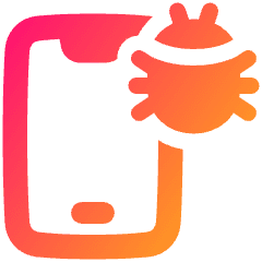 Bug Virus Phone Icon from Plump Gradient Set