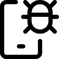 Bug Virus Phone Icon from Core Line Set
