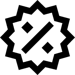 Discount Percent Badge Icon from Sharp Line Set