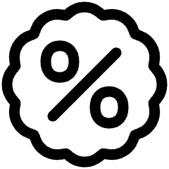 Discount Percent Badge Icon from Plump Line Set