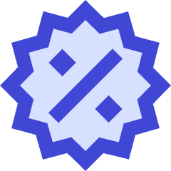 Discount Percent Badge Icon from Sharp Duo Set