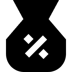 Discount Percent Bag Icon from Sharp Solid Set