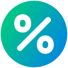 Discount Percent Circle Icon from Plump Gradient Set