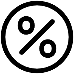 Discount Percent Circle Icon from Plump Line Set