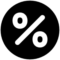 Discount Percent Circle Icon from Plump Solid Set