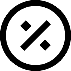 Discount Percent Circle Icon from Sharp Line Set