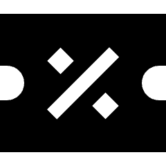 Discount Percent Coupon Icon from Sharp Solid Set