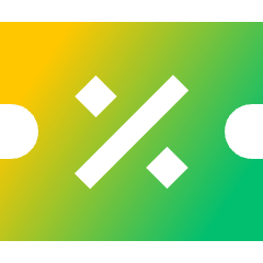 Discount Percent Coupon Icon from Sharp Gradient Set