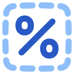 Discount Percent Cutout Icon from Plump Flat Set