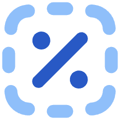 Discount Percent Cutout Icon from Flex Flat Set