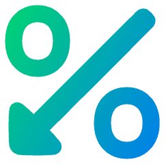 Discount Percent Decrease Icon from Plump Gradient Set