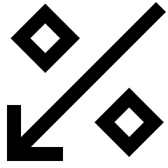 Discount Percent Decrease Icon from Sharp Line Set