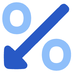 Discount Percent Decrease Icon from Plump Flat Set