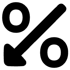 Discount Percent Decrease Icon from Plump Solid Set