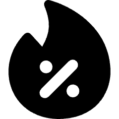 Discount Percent Fire Icon from Core Solid Set