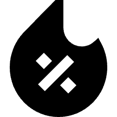 Discount Percent Fire Icon from Sharp Solid Set