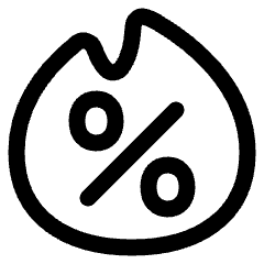 Discount Percent Fire Icon from Plump Line Set