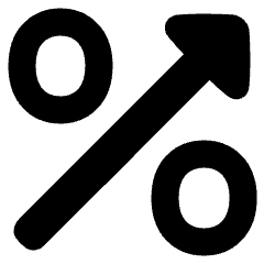 Discount Percent Increase Icon from Plump Solid Set