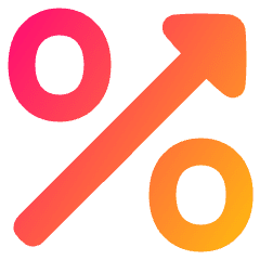 Discount Percent Increase Icon from Plump Gradient Set