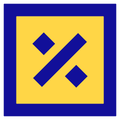 Discount Percent Square Icon from Sharp Pop Set