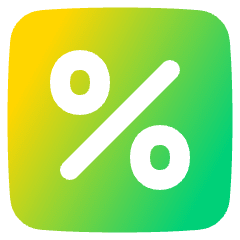 Discount Percent Square Icon from Plump Gradient Set