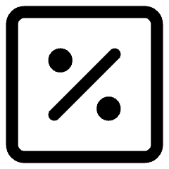 Discount Percent Square Icon from Core Line Set