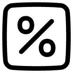 Discount Percent Square Icon from Plump Line Set