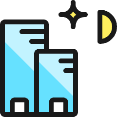 Building Night Icon from Ultimate Colors Set