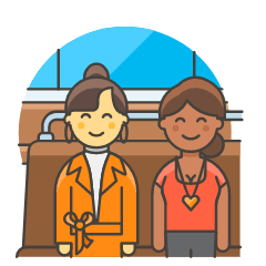 Bus Passengers 5 Illustration from UX Colors Set