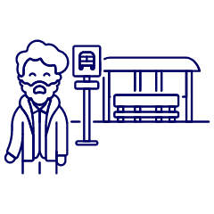 Bus Stop Waiting 1 Illustration from UX Line Set