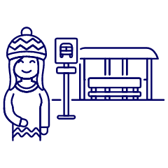 Bus Stop Waiting 4 Illustration from UX Line Set