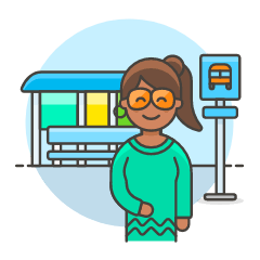 Bus Stop Waiting 5 Illustration from UX Colors Set