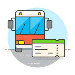 Bus Transit Ticket Illustration from UX Colors Set