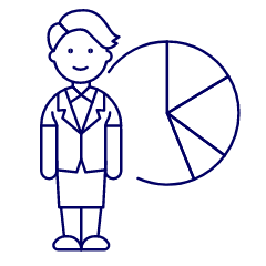 Businessman Pie Chart 4 Illustration from UX Line Set